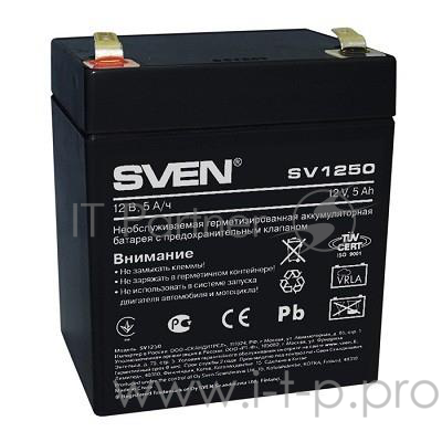 батареи Sven SV1250 (12V 5Ah) батарея аккумуляторная
