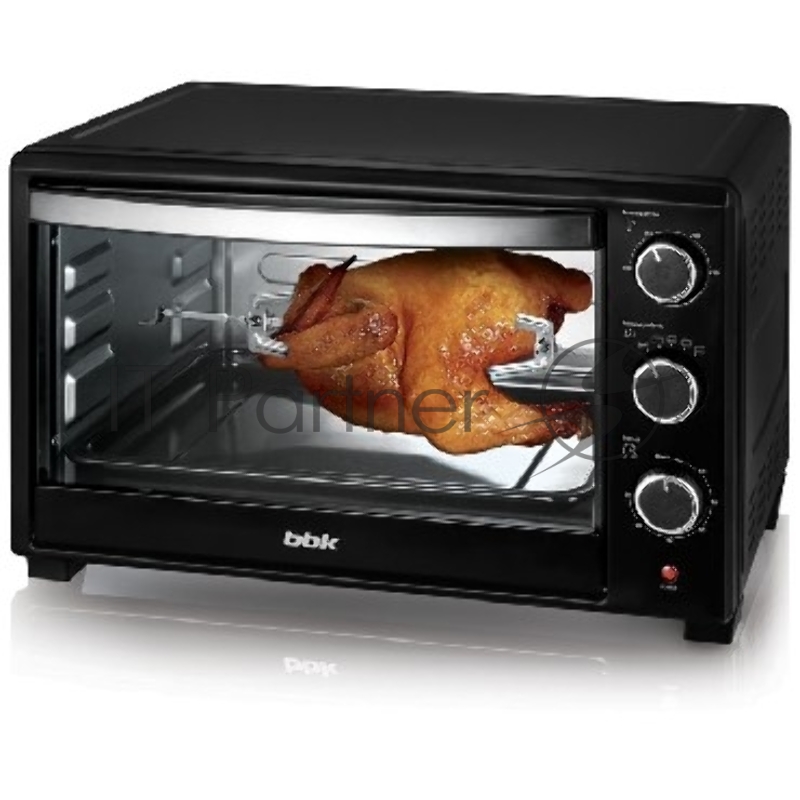 Микроволновая Печь BBK OE3070M эл. печь 30л, 1500Вт, тэновый гриль, механическое управление, ручка для открывания дверцы, гриль, жарка, запекание, регулировка температуры 100~250C, таймер со звуковым сигналом, эмалированный противень, решетка, съемна
