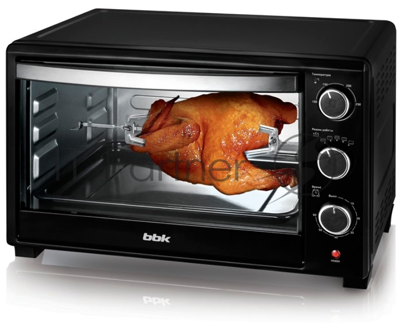 Микроволновая Печь BBK OE3070M эл. печь 30л, 1500Вт, тэновый гриль, механическое управление, ручка для открывания дверцы, гриль, жарка, запекание, регулировка температуры 100~250C, таймер со звуковым сигналом, эмалированный противень, решетка, съемна