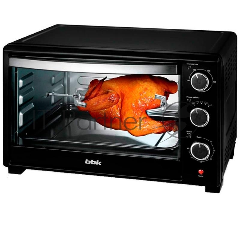 Микроволновая Печь BBK OE3070M эл. печь 30л, 1500Вт, тэновый гриль, механическое управление, ручка для открывания дверцы, гриль, жарка, запекание, регулировка температуры 100~250C, таймер со звуковым сигналом, эмалированный противень, решетка, съемна