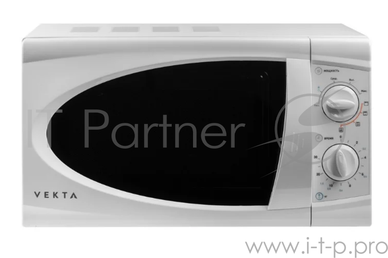 Микроволновая печь VEKTA MG720ABW 20 л., механическое управление, мощность 700Вт, мощность гриля 900Вт, цвет белый, внутреннее покрытие - эмаль, открытие дверцы - ручка, таймер 30 мин, разморозка по весу.