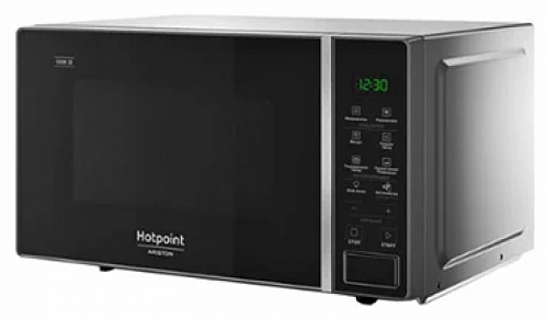 Микроволновая печь соло, Hotpoint-Ariston MWHA 201 SB электронное управление, дисплей, объем 20 л, таймер, часы, мощность микроволн 700 W, Шеф-меню (6 рецептов автоприготовления), Функции Йогурт, Поддержание тепла, Подъем теста, 5 уровней мощности,