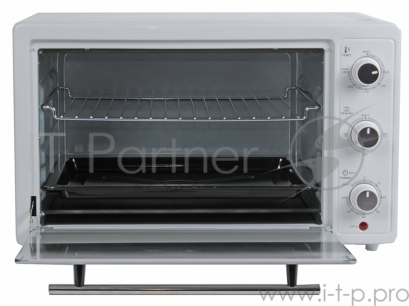 Мини-печь Великие реки Воронеж-1 белый, 1600 Вт, 30 л, таймер 60 мин