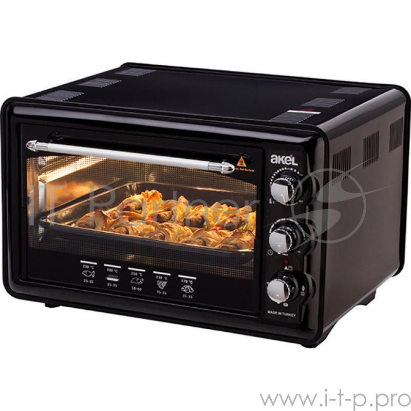 Жарочный шкаф AKEL AF-730 черный, 36 л, терморег., таймер, ТЭН повышенной мощности