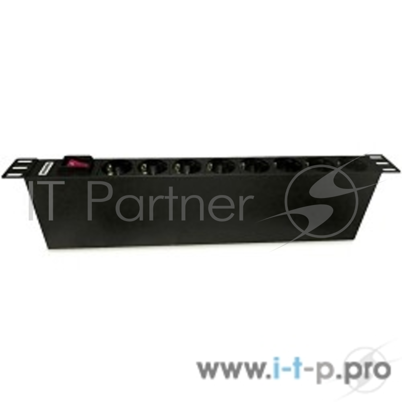 Монтажное оборудование Hyperline SHE19-8SH-S-IEC Блок розеток 19