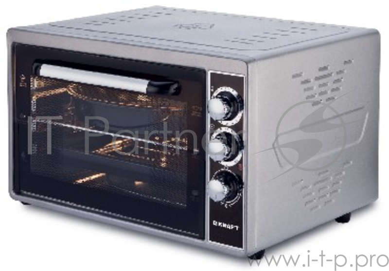 Мини-печь KRAFT KF-MO 3801 GR серый (ШxВxГ) в упаковке 51х44,5х40,5 см. Объем 38л. Мощность 1500 Вт. Макс.температура 320 °С.Таймер отключения 90 мин. Количество режимов работы 3. Внутренняя подсветка.Длина шнура 1,2 м. Решетка, противень для выпечки