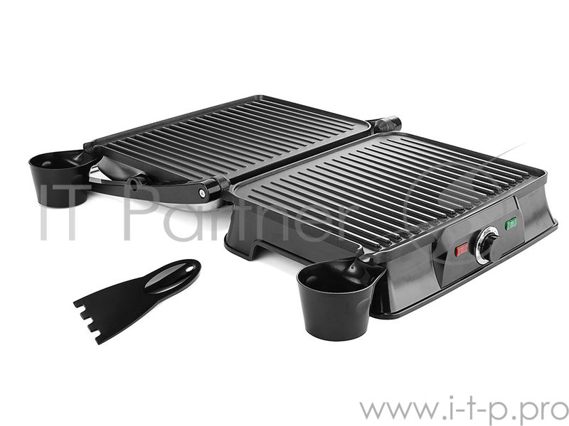 Электрогриль Kitfort KT-1627 2000Вт серебристый/черный