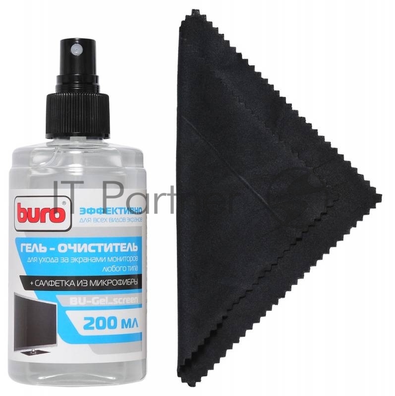 Чистящие средства BURO BU-Gel_screen Чистящий набор для экранов и оптики, 200мл (салфетки + гель)