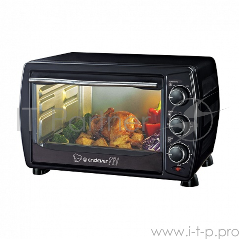 Мини-печь Endever Danko 4020 черный цвет, мощность 1300 Вт, объем 20л