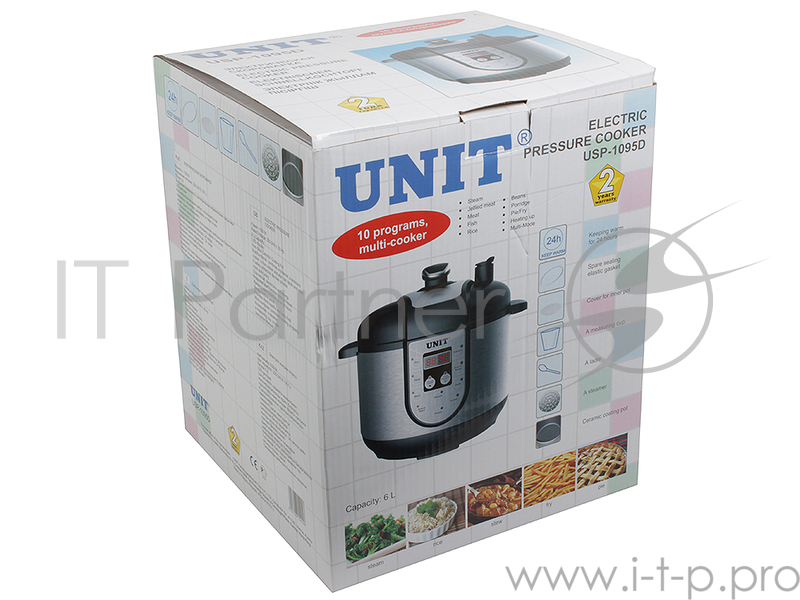 Скороварка электронная UNIT USP-1095D, Скороварка электронная 1000Вт., 6л., 12 программ, керамическое покрытие чаши