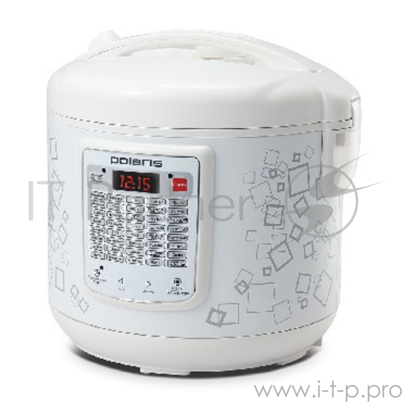 Мультиварка POLARIS PMC 0541D мультиповар, молочная каша, жарка, приготовление на пару, выпечка, тушение, плов, йогурт, паста, фритюр, крупа поддержание тепла, отложенный старт, регулировка времени приготовления мощность 700 Вт объем 5 л электронн