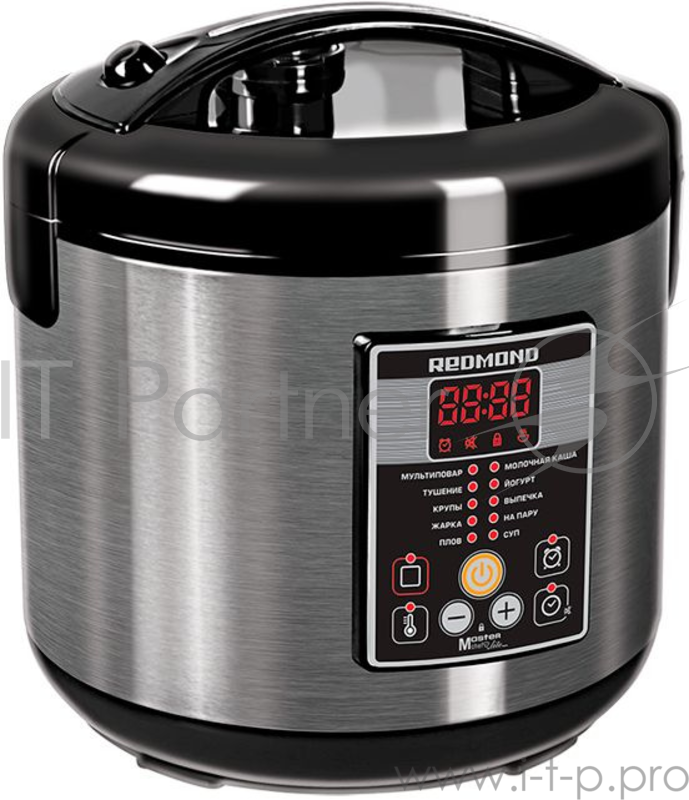 Мультиварка REDMOND RMC-M34 мультиповар, молочная каша, жарка, приготовление на пару, выпечка, тушение, плов, йогурт, крупа поддержание тепла, отложенный старт, регулировка времени приготовления керамическое покрытие чаши мощность 860 Вт объем 5 л эл