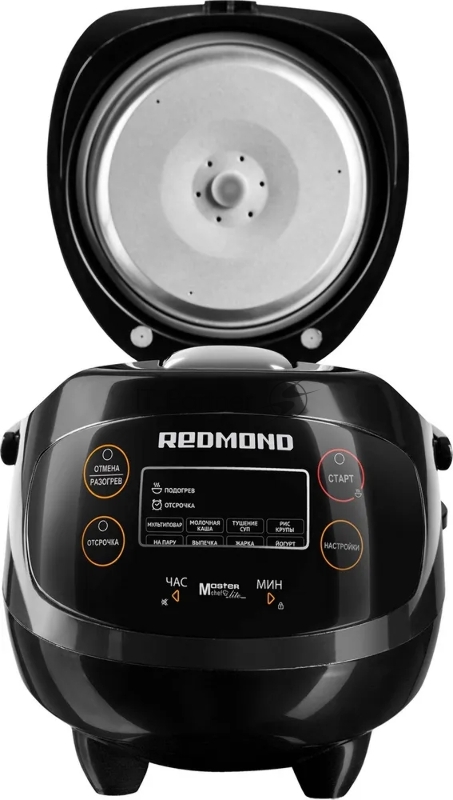Мультиварка REDMOND RMC-03 мультиповар, молочная каша, жарка, приготовление на пару, выпечка, тушение, йогурт, крупа поддержание тепла, отложенный старт, регулировка времени приготовления, управление со смартфона керамическое покрытие чаши мощность