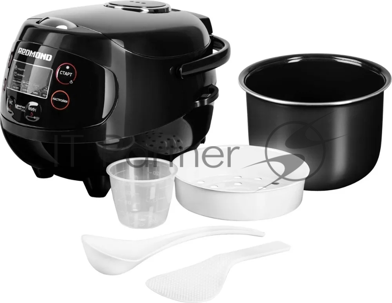 Мультиварка REDMOND RMC-03 мультиповар, молочная каша, жарка, приготовление на пару, выпечка, тушение, йогурт, крупа поддержание тепла, отложенный старт, регулировка времени приготовления, управление со смартфона керамическое покрытие чаши мощность