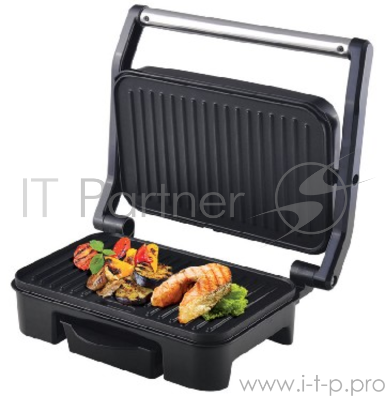 Электрогриль ENDEVER Grillmaster 116, 2100 Вт, авто терморегулятор, антипригарное покрытие, индикатор нагрева и готовности, серебристый/черный