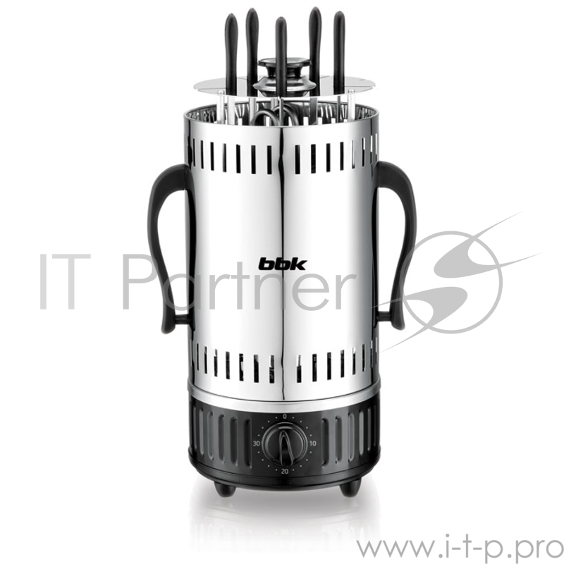 Шашлычница BBK BBQ601T нержавеющая сталь/черныйУльтрасовременный и компактный дизайн , Мощность -1000Bт, Вращающиеся шампуры для равномерной зажарки, Материал корпуса : нержавеющая сталь , стальной нагревательный элемент для более длительной службы у