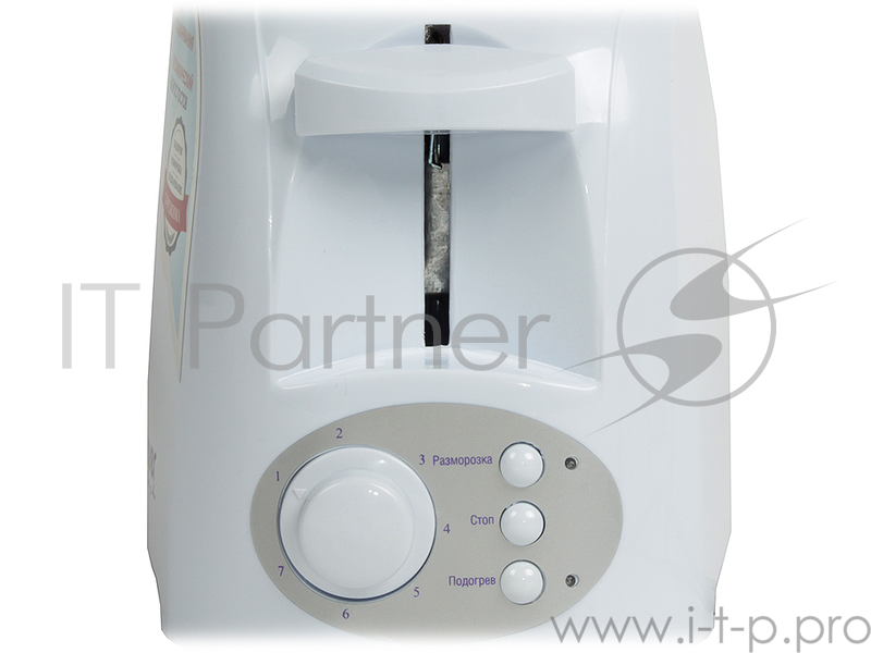 Тостер Endever Skyline ST-116 900Вт, белый, 3 режима работы, 7 регулировок поджаривания, 2 отсека для загрузки тостов, механическое управление