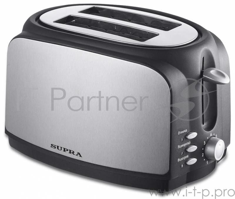 Тостер Supra TTS-217 800Вт черный/серебристый