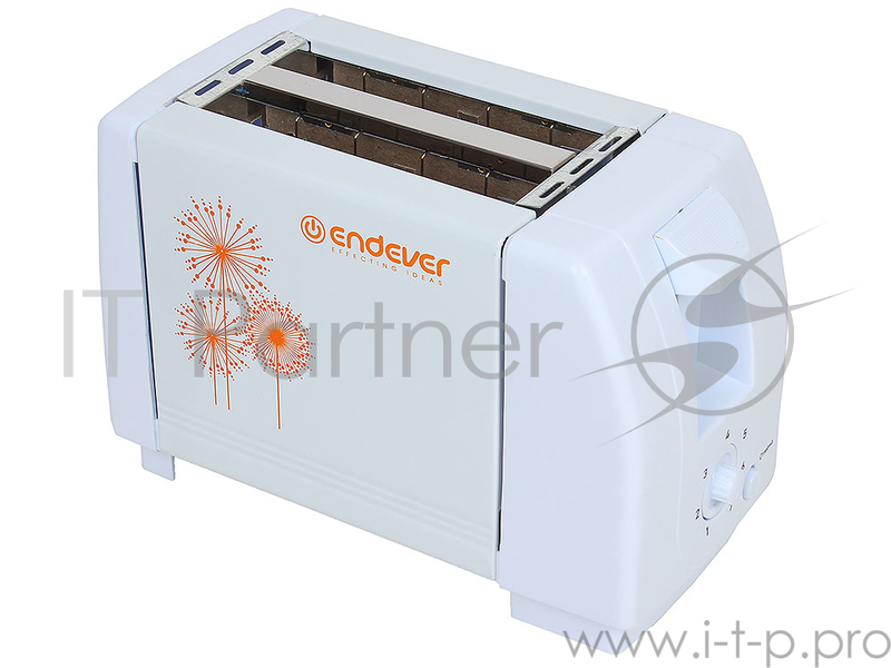 Тостер электрический Endever Skyline ST-109, 850 Вт, 7 регулировок поджаривания, 2 отсека, механическое управление, автоматический выброс тостов