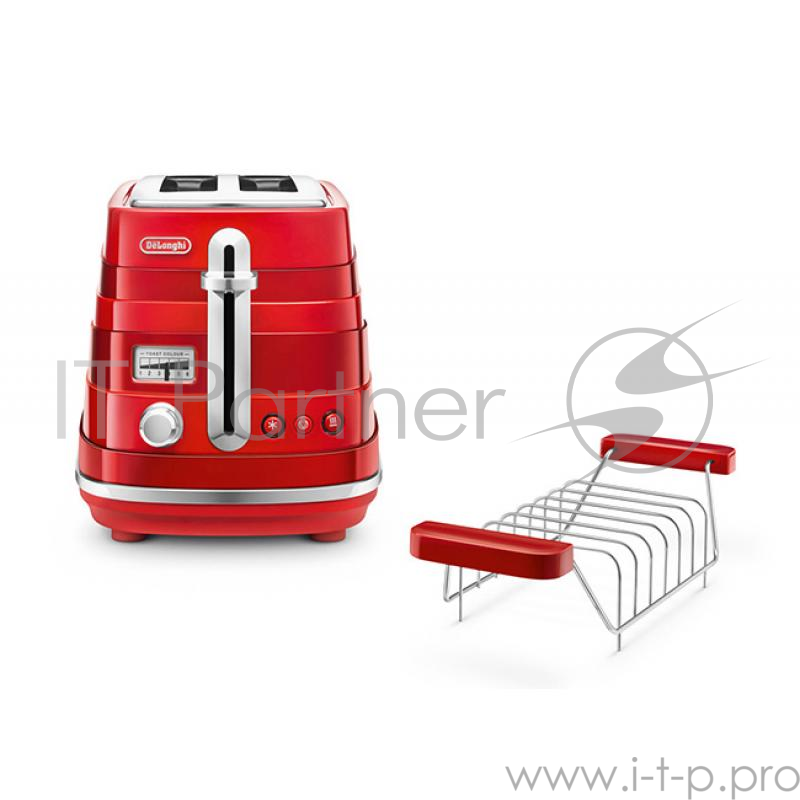 Тостер красный Delonghi CTA 2103 R