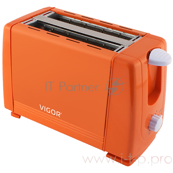 Тостер Vigor HX-6015, мощность 750 Вт, металлический крашенный корпус, 6-позиционный термостат, кнопка