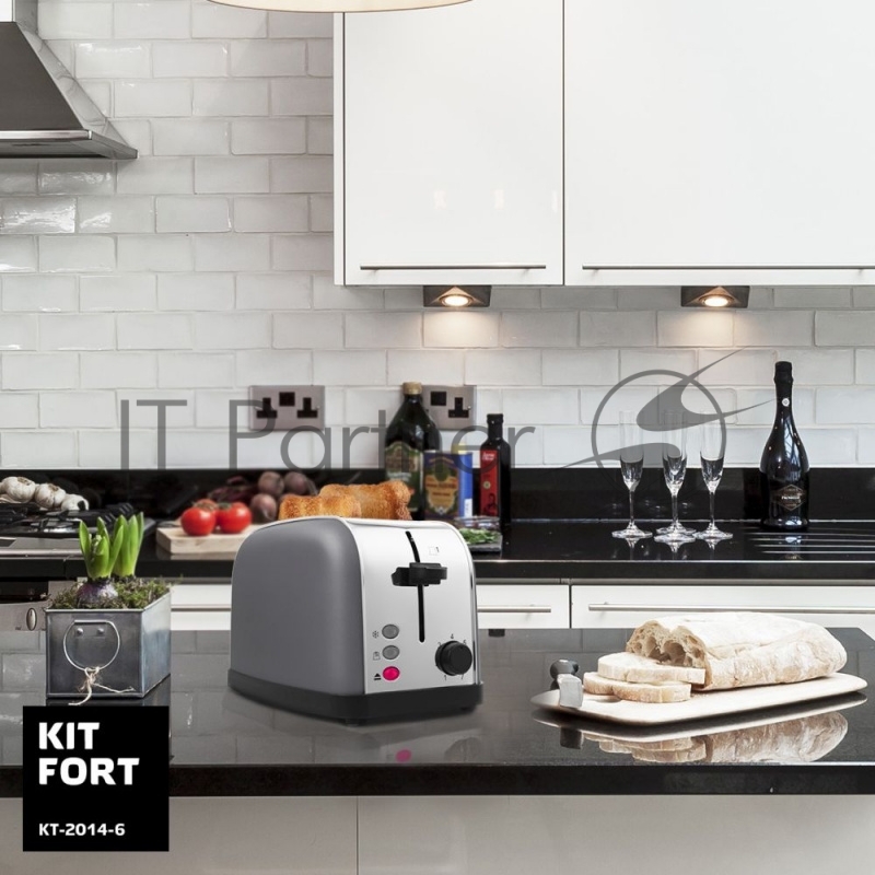 Тостер Kitfort КТ-2014- 6 850Вт графит/серебристый