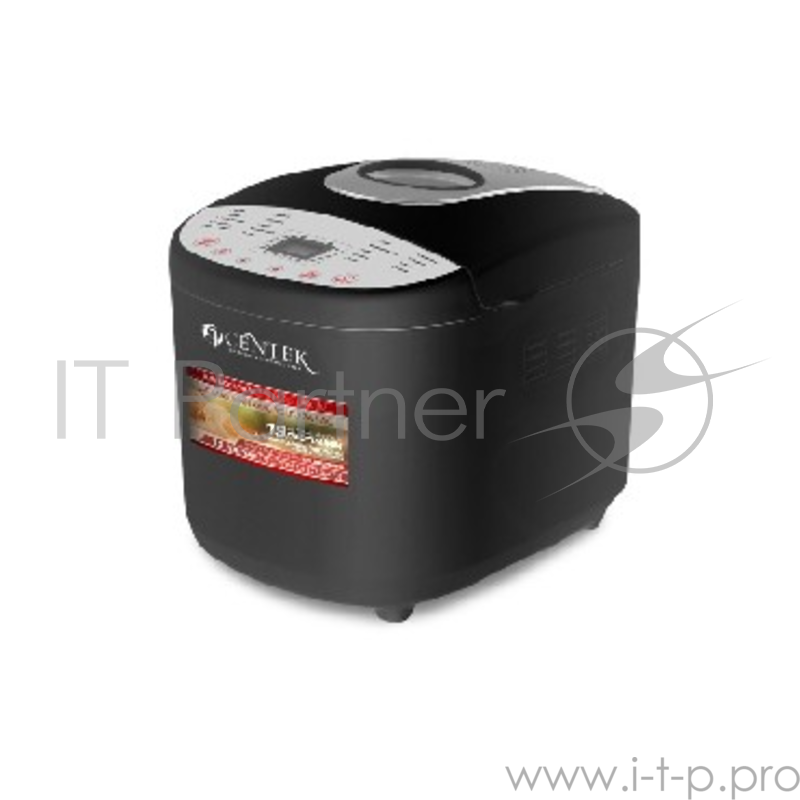 Хлебопечка Centek CT-1406 BLS (черн/серебро) 900г, 650Вт, 19 программ (йогурт, джем, кекс), отсрочка