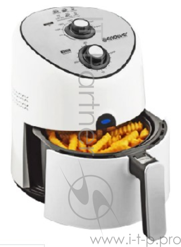 Аэрофритюрница ENDEVER SKYLINE AF-117 белый Аэрофритюрница электрическая Endever Skyline AF-117, мощность: 1500 Вт, объем 2,6 л, температура 80-200 С, таймер 30 мин, книга рецептов в комплекте, 2 шт/уп.