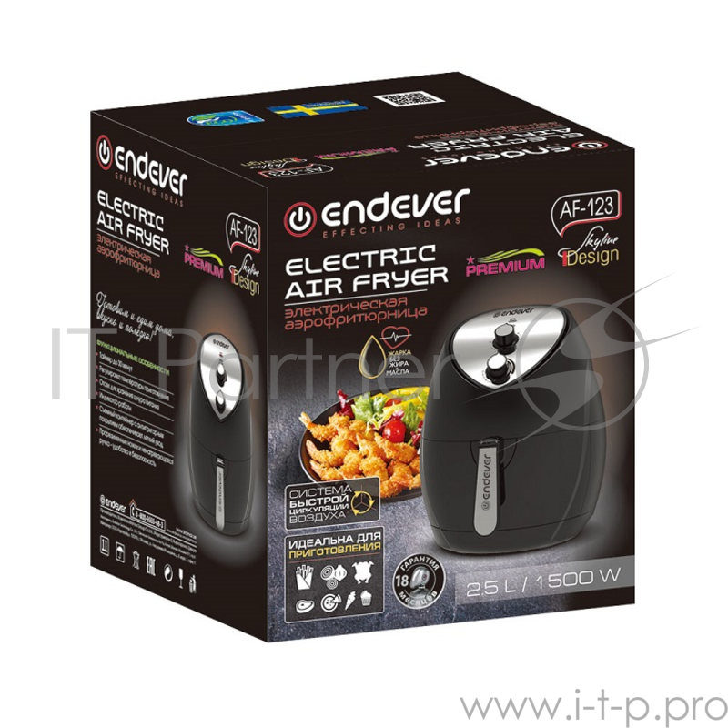 Аэрофритюрница Endever Skyline AF-123, черный