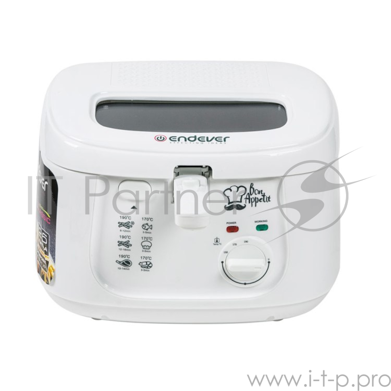 Фритюрница Endever Skyline FR-111, белый, 1800Вт., объем 2,5л., антипригарное покрытие