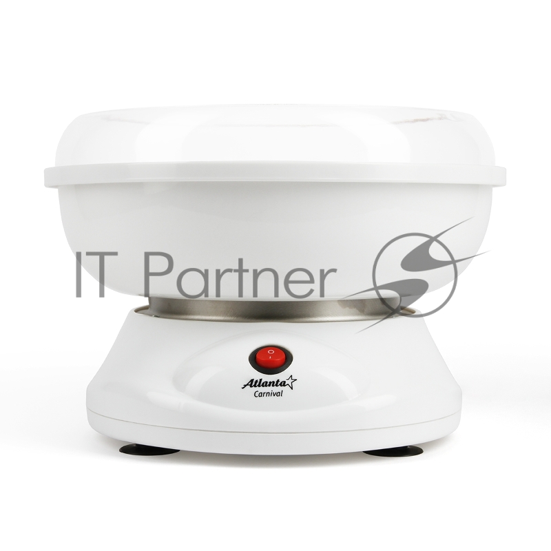 Аппарат для сахарной ваты ATLANTA, ATH-3421, 500Вт, защитный экран для безопасного использования. кварцевый нагревательный элемент, пониженный ур шума.