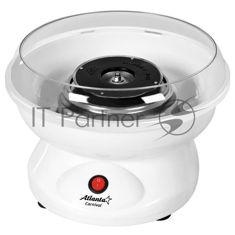 Аппарат для сахарной ваты ATLANTA, ATH-3421, 500Вт, защитный экран для безопасного использования. кварцевый нагревательный элемент, пониженный ур шума.