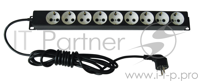 Аксессуар ЦМО Блок силовых розеток 19 со шнуром (2.0 м) без выключателя, 9 розеток (БР-9П-Ш-9005)