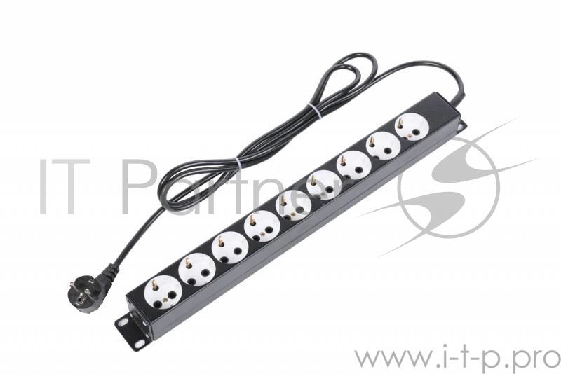 Аксессуар ЦМО Блок силовых розеток 19 со шнуром (2.0 м) без выключателя, 9 розеток (БР-9П-Ш-9005)