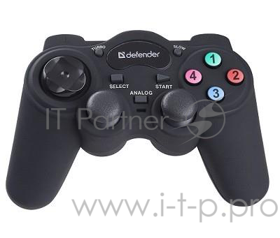Геймпад DEFENDER GAME RACER TURBO 64251 {USB-PS/2, 2джойстика, 12 кн.+авто12}