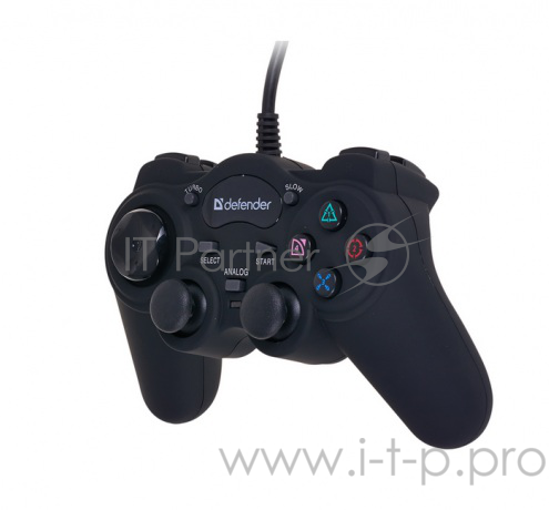 Геймпад DEFENDER GAME RACER TURBO 64251 {USB-PS/2, 2джойстика, 12 кн.+авто12}
