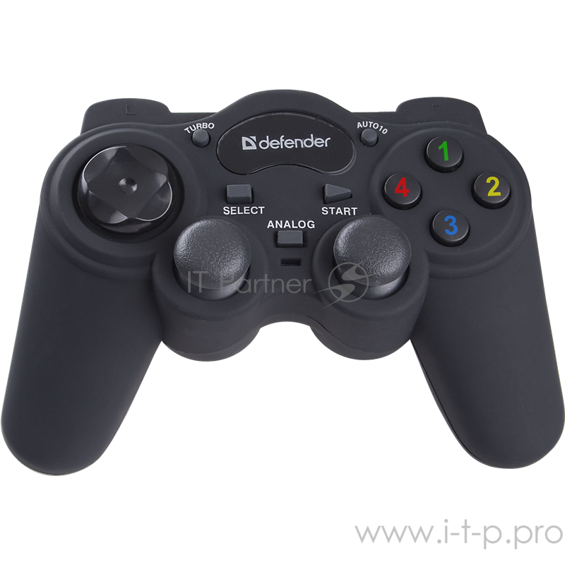 Геймпад DEFENDER GAME RACER TURBO 64251 {USB-PS/2, 2джойстика, 12 кн.+авто12}