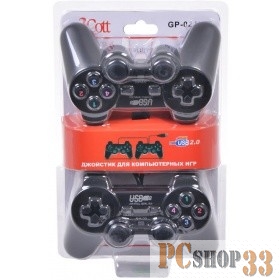 Геймпад 3Cott GP-02 черный USB 3Cott-GP-02B {Геймпад Двойной, 12 кнопок, вибрация}
