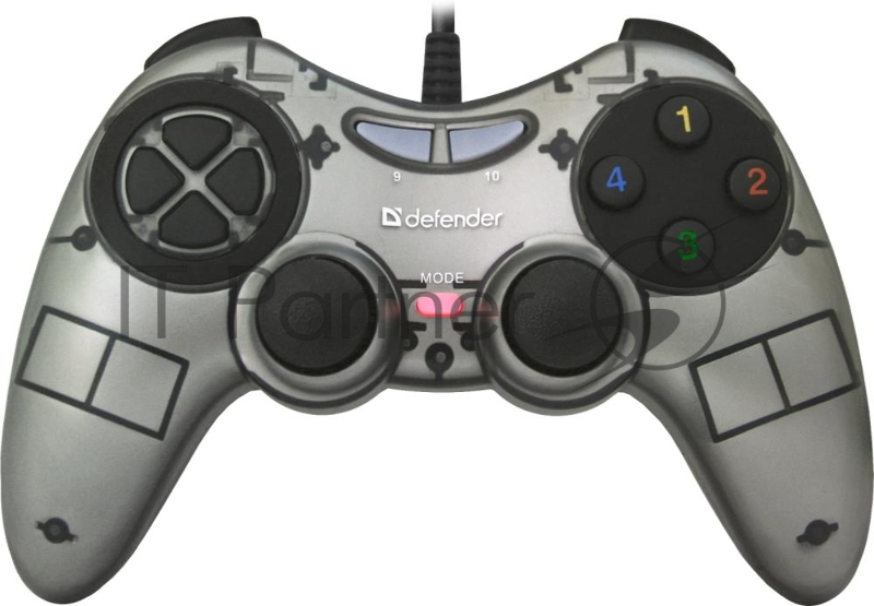 Геймпад DEFENDER Проводной геймпад Zoom USB Xinput, 10 кнопок, 2 стика 64244