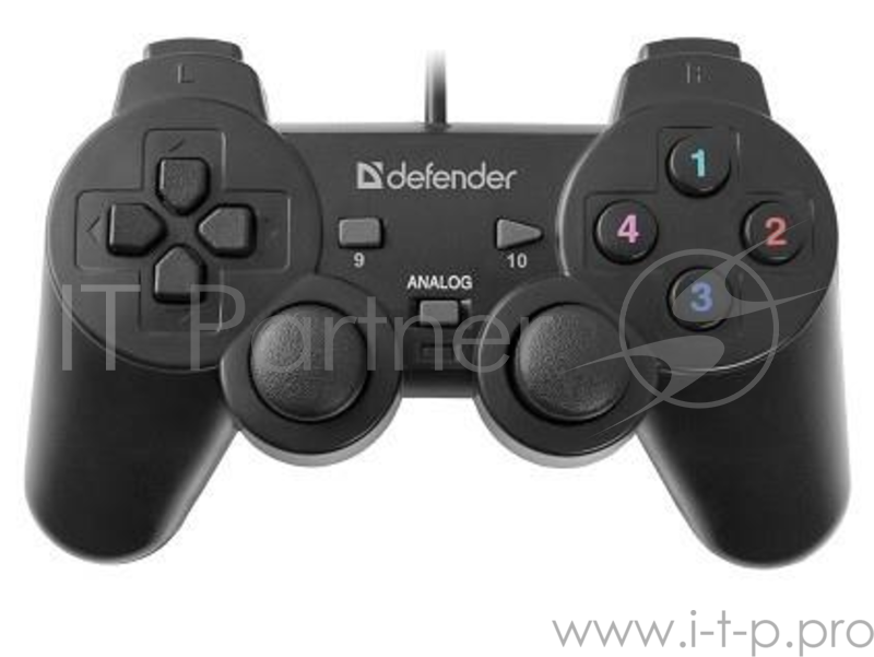 Геймпад DEFENDER Omega USB, Проводной геймпад, 12 кнопок, 2 стика 64247