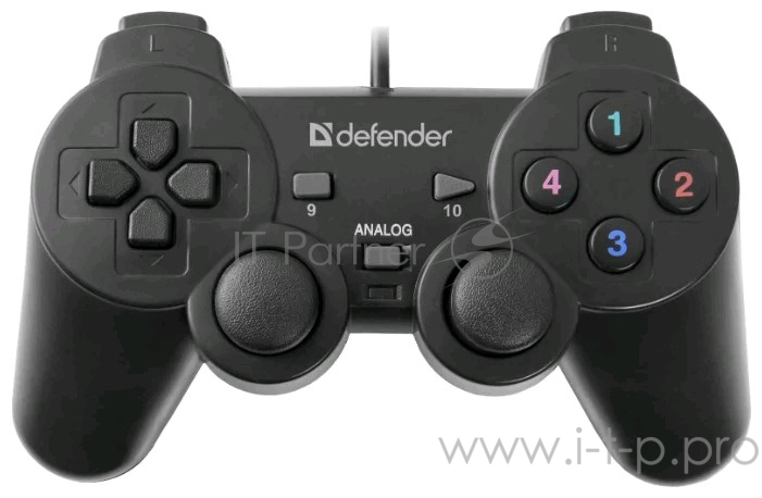 Геймпад DEFENDER Omega USB, Проводной геймпад, 12 кнопок, 2 стика 64247