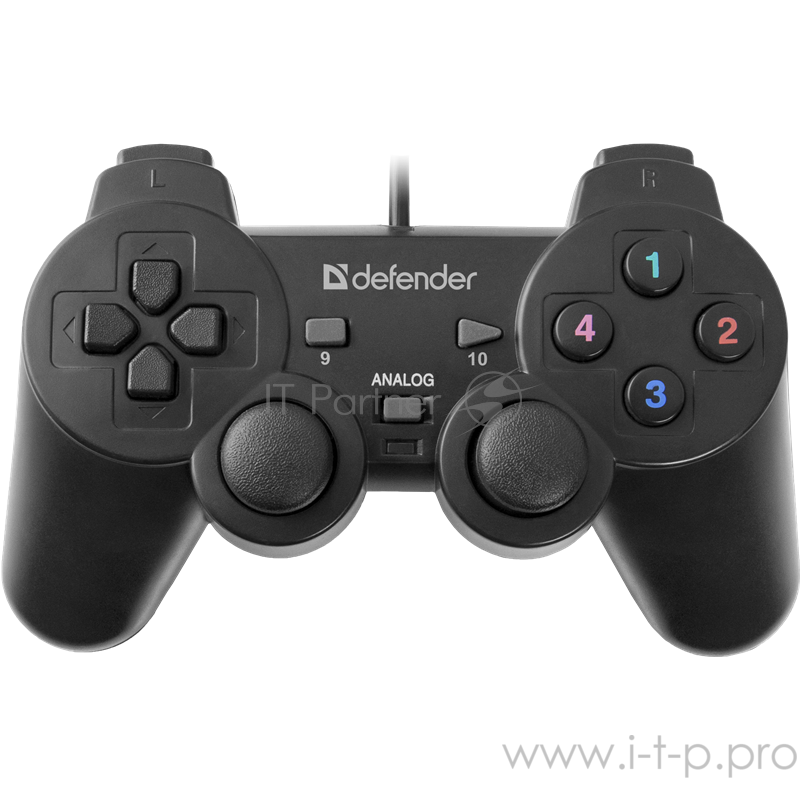 Геймпад DEFENDER Omega USB, Проводной геймпад, 12 кнопок, 2 стика 64247