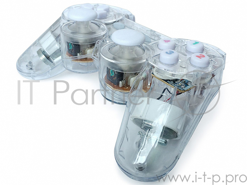 Геймпад CBR CBG 915 {Игровой манипулятор для PC, проводной, 2 вибро мотора, подстветка, прозрачный, USB}