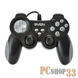 Геймпад SVEN X-PAD, чёрный и серебро SV-063007 {Геймпад, вибрация, USB, 12 кнопок}