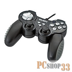 Геймпад SVEN X-PAD, чёрный и серебро SV-063007 {Геймпад, вибрация, USB, 12 кнопок}