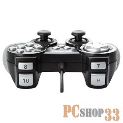 Геймпад SVEN X-PAD, чёрный и серебро SV-063007 {Геймпад, вибрация, USB, 12 кнопок}