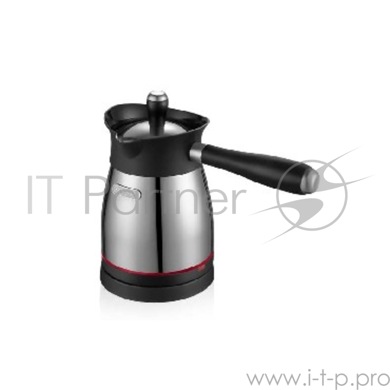 Электрическая турка Centek CT-1080 SS(металл) 0.5л, 1000Вт, нерж.сталь, съемная мягкая ручка, крышка