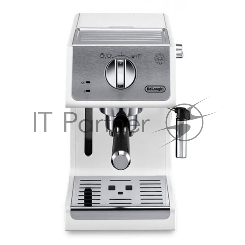 Кофемашина DeLonghi ECP 33.21.W, полуавтомат, капучино, 1100Вт, 15 бар, автооткл, белый