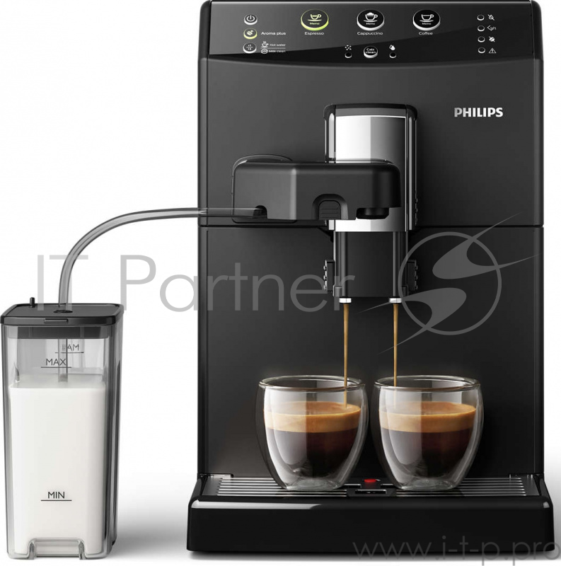 Кофемашина Philips 1850 Вт, 15 бар, 1,8 л, капучинатор, кувшин для молока, черный
