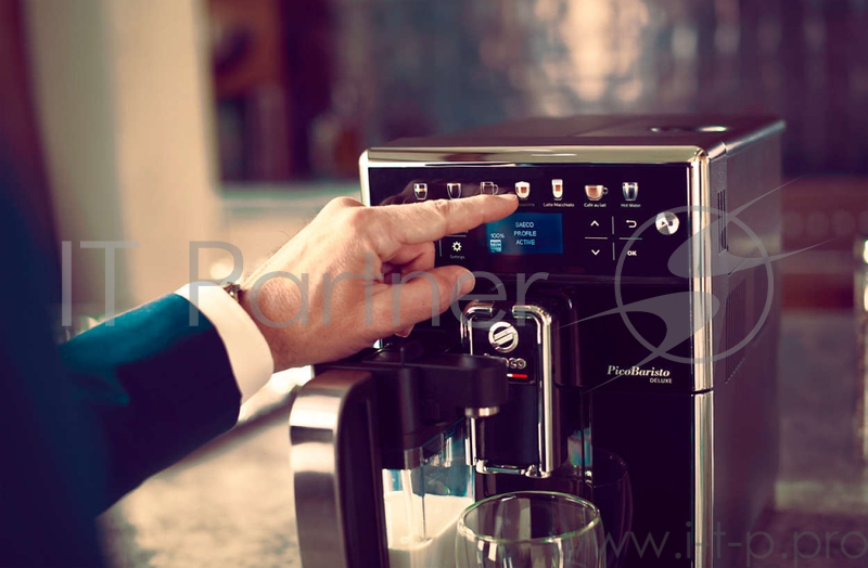 Кофемашина Philips Saeco PicoBaristo Deluxe, 1850Вт, 15бар, 12 функций, цвет: черный